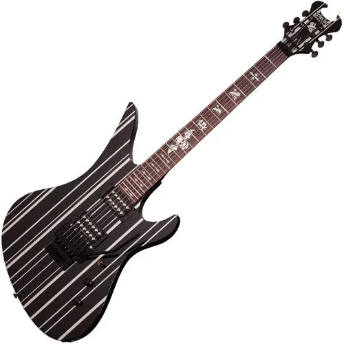 Schecter Artist Signature Synyster Gates Electric Guitar in Black w/Silver Stripes – 1740SHC