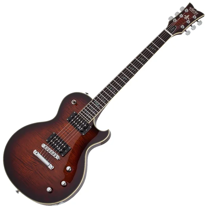 Schecter SOLO II SUPREME Electric Guitar in Cats Eye Black Burst – 2591SHC
