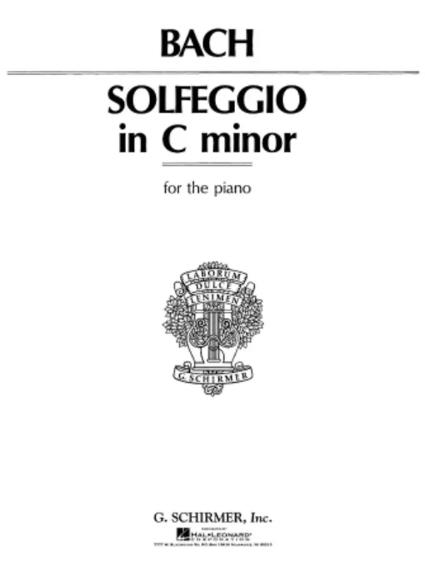 Schirmer – Cpe Bach – Solfeggietto In C Minor Piano