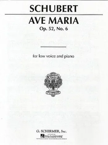 Schubert : Ave Maria: Gmajor: Low Voice: Solo Song