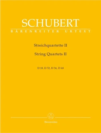 Schubert : String Quartets, Vol. 2 (D.18, 32, 36, 68) (Urtext). : String Quartet: (Barenreiter)