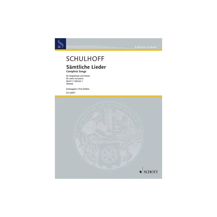 Schulhoff, Erwin – Complete Songs I