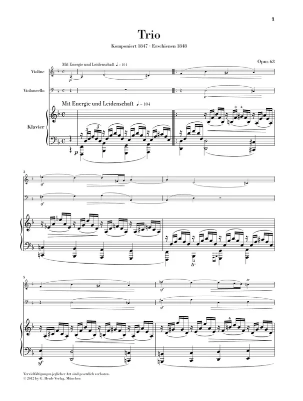 Schumann: Works for Piano Trio