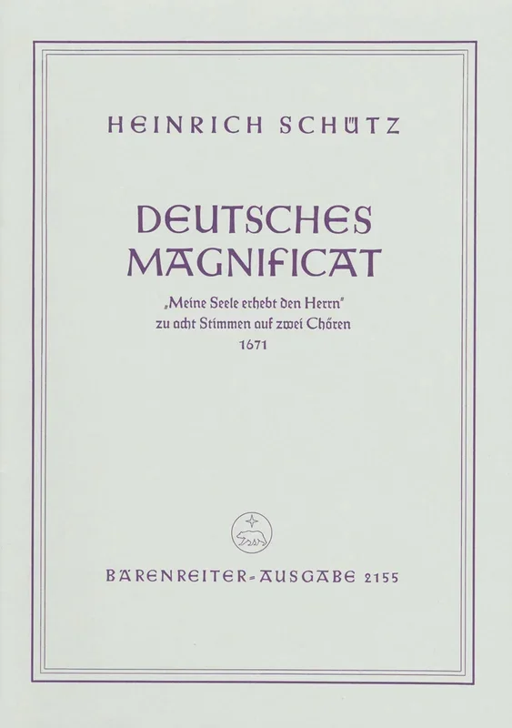 Schütz: German Magnificat Swv 494 – Vocal Score