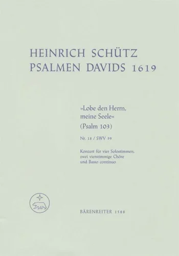 Schutz : Lobe Den Herren Meine Seele: Vocal Score: Satb