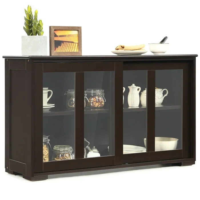Sideboard Buffet Cupboard Storage Cabinet with Sliding Door