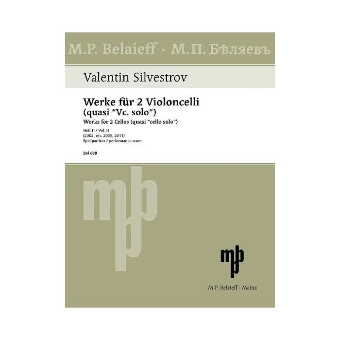 Silvestrov, Valentin – Works for 2 Cellos (quasi “cello solo”) Book 2