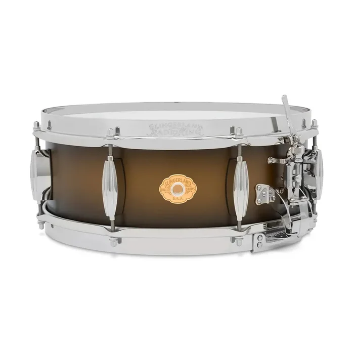 Slingerland Radio King Limited-Edition 5″ X 14″ Maple Snare Drum – Black And Gold Duco Lacquer