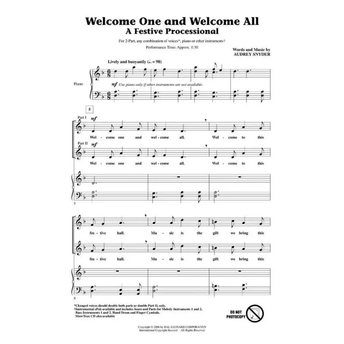 Snyder, Audrey – Welcome One and Welcome All