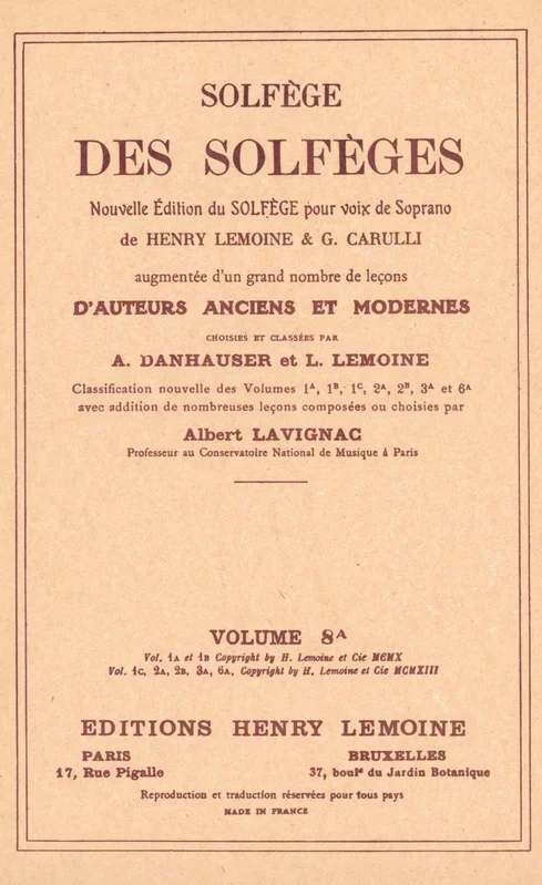 Solfège des Solfèges – Volume 8A