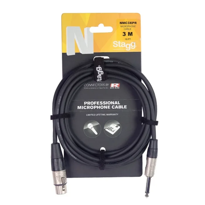 Stagg Professional 3m XLRF – 6.3mm Jack Microphone Lead – Black