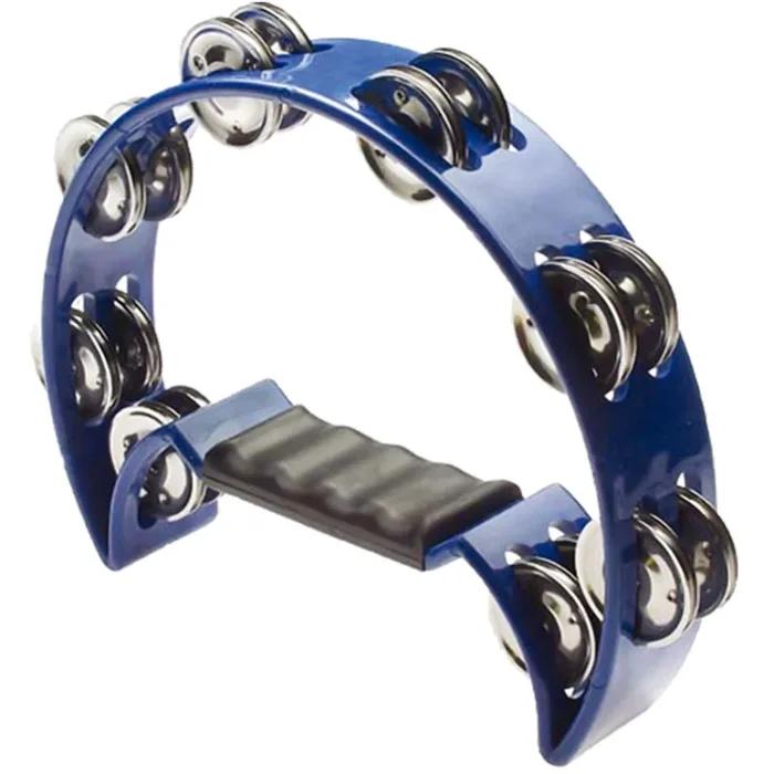 Stagg TAB2BL Half Moon Tambourine, 16 Jingles in Blue