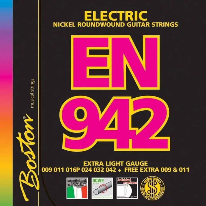 String set electric, nickel roundwound, extra light, 009-011-016-024-032-042
