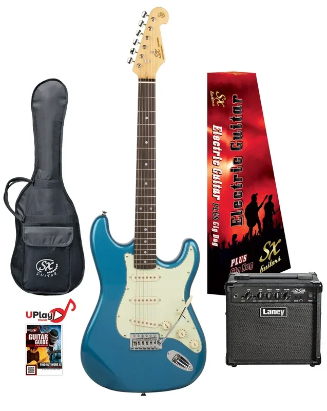 SX VES62LPB Electric Guitar & LX15 Amp Pack