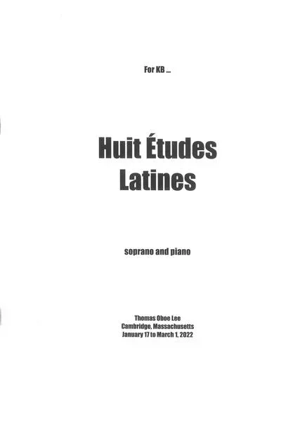 T.O. Lee: Huit Études Latines