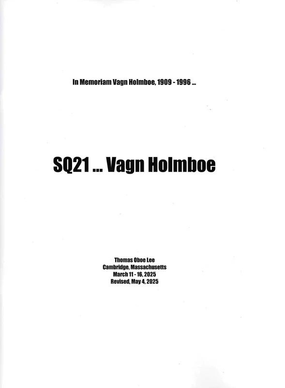 T.O. Lee: SQ21 … Vagn Holmboe