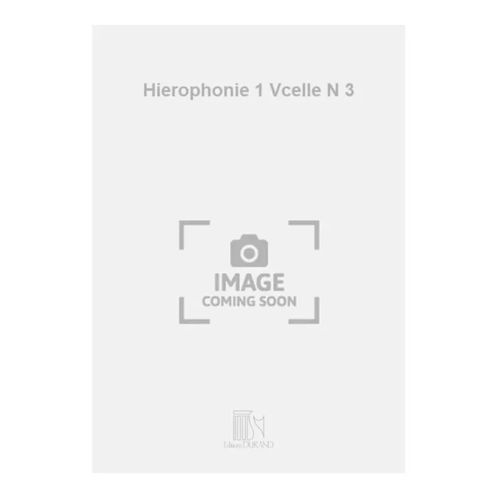 Taïra, Yoshihisa – Hierophonie 1 Vcelle N 3