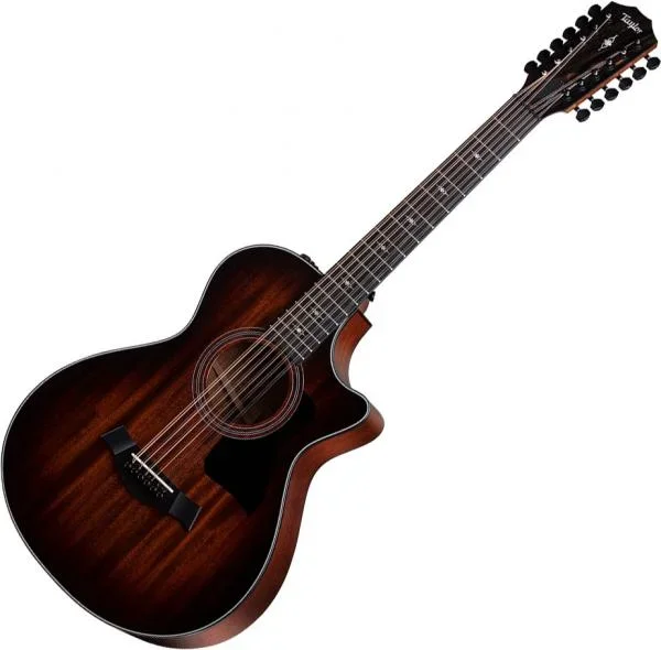 Taylor GC 12 String Cutaway Acoustic Electric Mahogany Blackwood Shaded Edgeburst w/Deluxe Hardshell Brown Case – 362CE