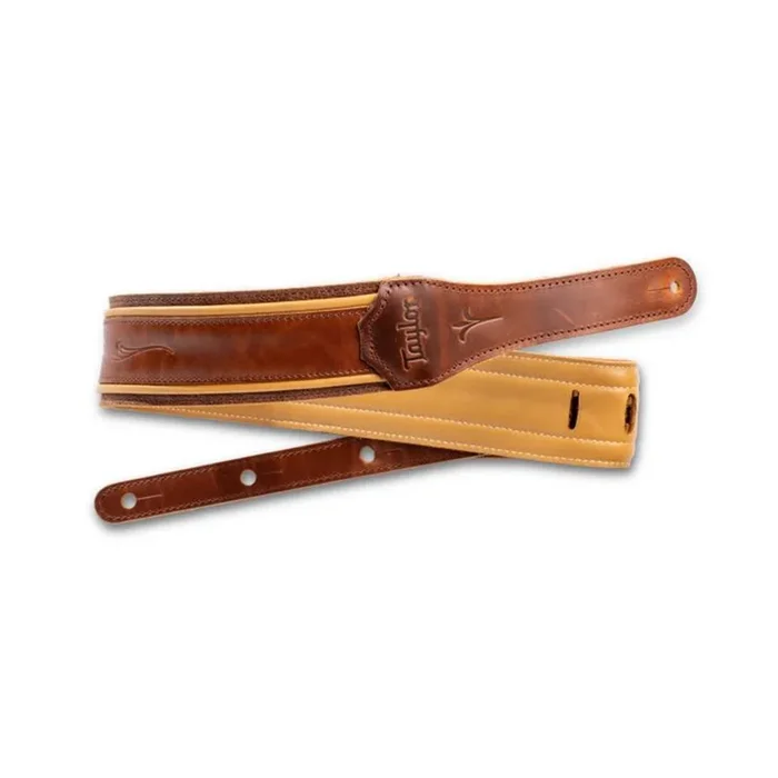 Taylor K25003 2.5 ” Spring Vine Guitar Strap, Dark Brown/Butterscotch/Distressed Brown