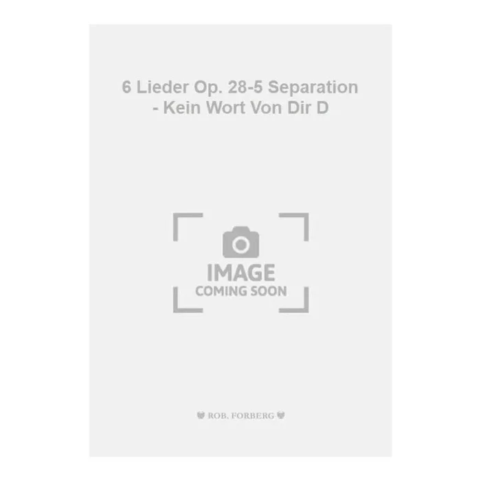 Tchaikovsky, Pyotr Ilyich – 6 Lieder Op. 28-5 Separation – Kein Wort Von Dir D