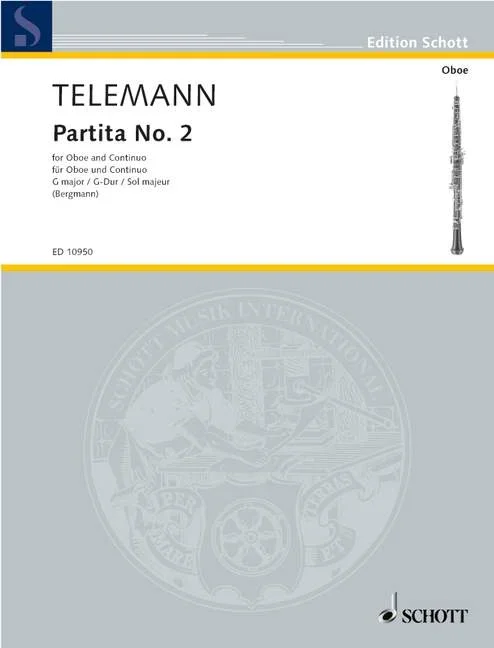 Telemann, Georg Philipp : Telemann, Georg Philipp : Partita No. 2 in G, – oboe and basso continuo – Schott Digital