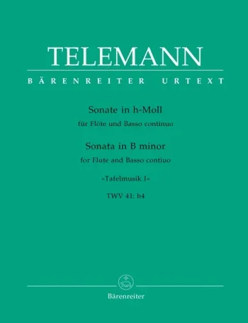 Telemann : Sonata B Minor No. 1 WV 41:h4 (Barenreiter) Flute & Piano (Barenreiter)