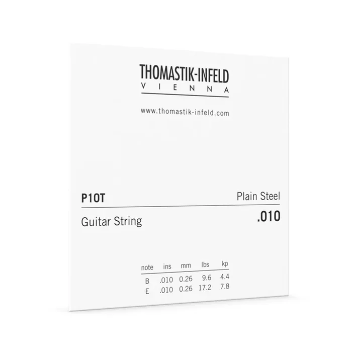 Thomastik .010 Plain Steel String for Acoustic Guitar, Tin Plated