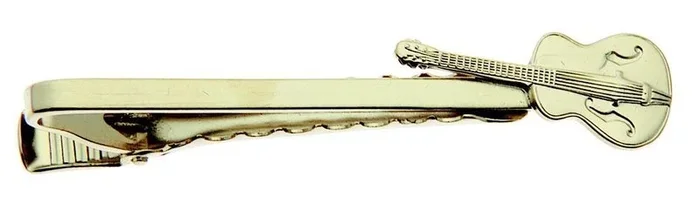 Tie Bar Guitar 18kt Gold Ep 2 Tone