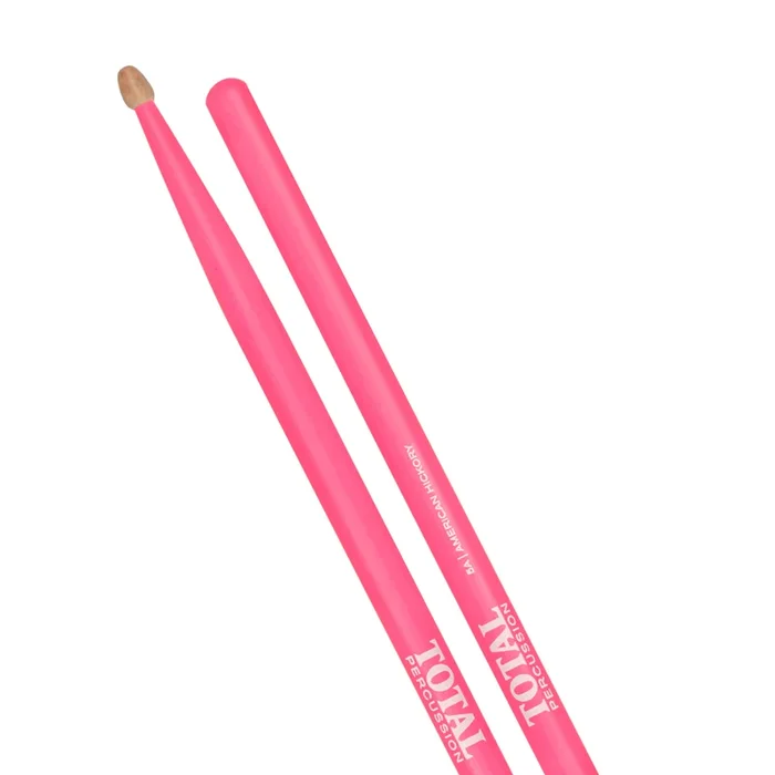 Total Percussion 5A Wood Tip Drumsticks in Fluro Pink