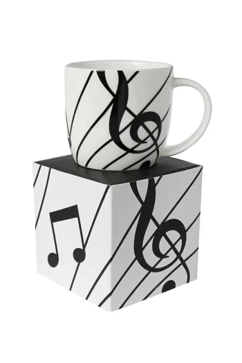 Treble Clef Bone China Boxed Mug Sonata White (Boxed)