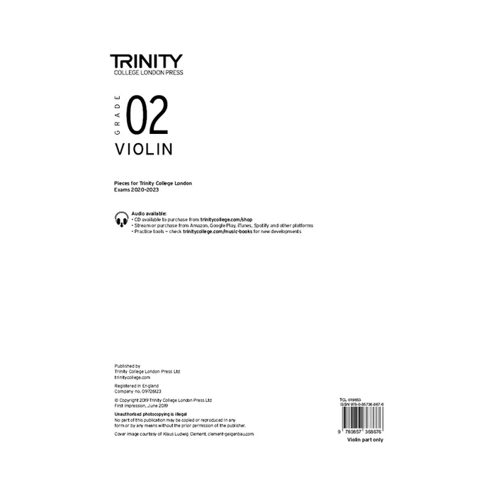 Trinity Violin Exam Pieces From 2020: Grade 2 (part only)