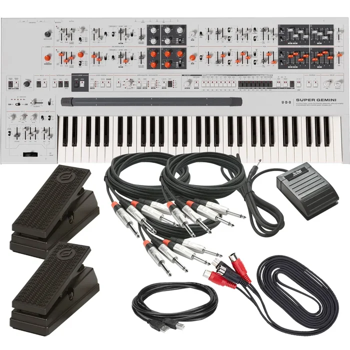 UDO Audio Super Gemini 20-Voice Bi-Timbral Keyboard Synthesizer CABLE KIT