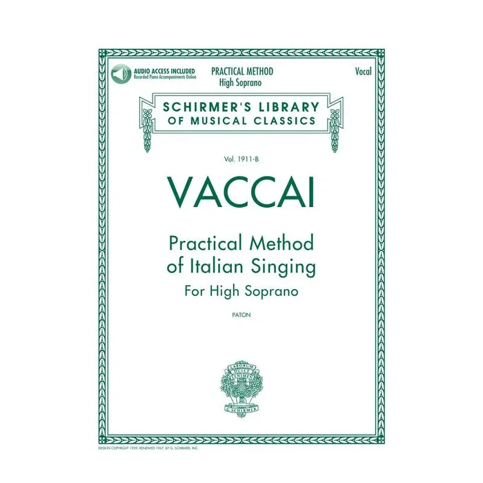 Vaccai : Méthode pratique de chant italien