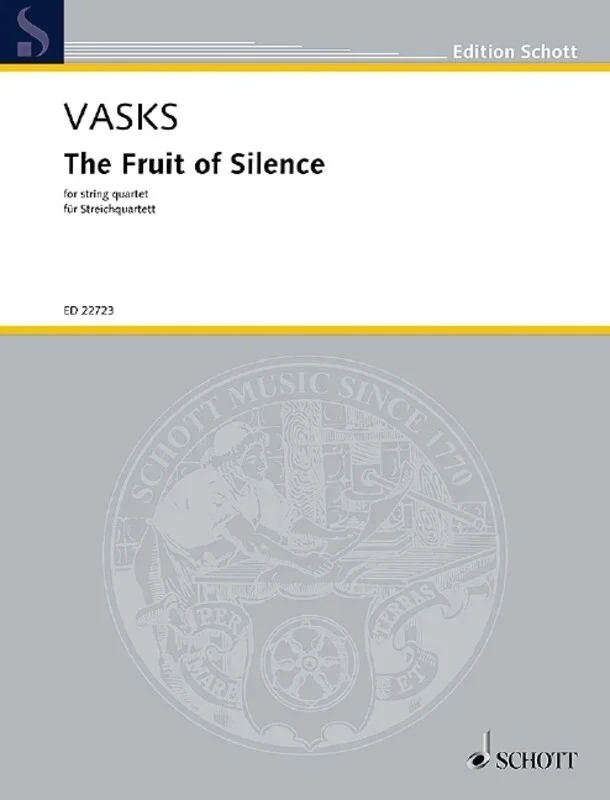 Vasks – The Fruit Of Silence String Quartet Score/Parts Book