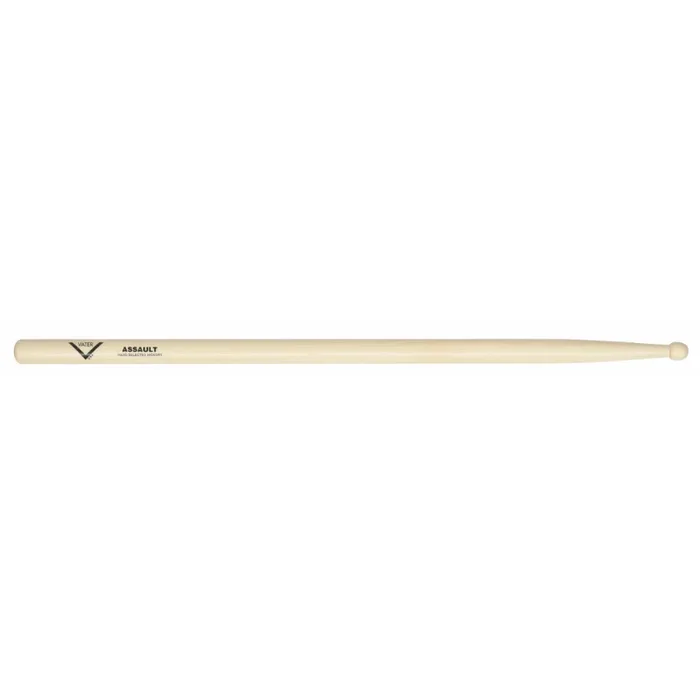 Vater Assault Drumsticks – Hickory, Similar to 2B Grip, Beefy Shoulder, Quick Taper, Rounded Barrel Tip