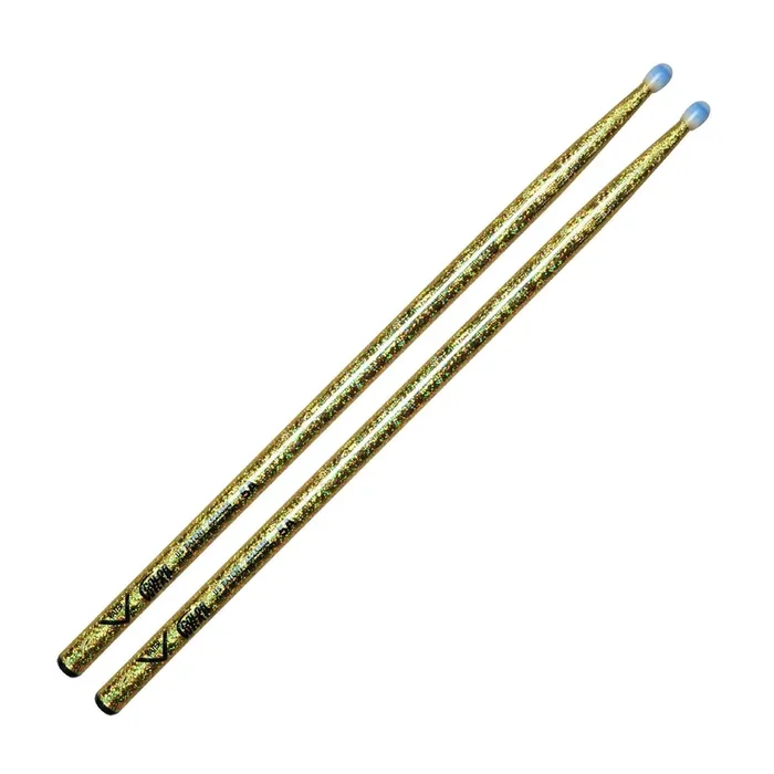 Vater VCG5AN Colour Wrap Gold Sparkle Los Angeles 5A Drumsticks – Nylon Tip