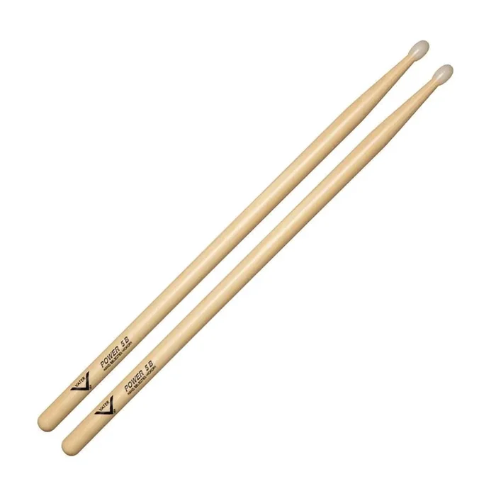 Vater VHP5BN American Hickory Power 5B Drumsticks – Nylon Tip