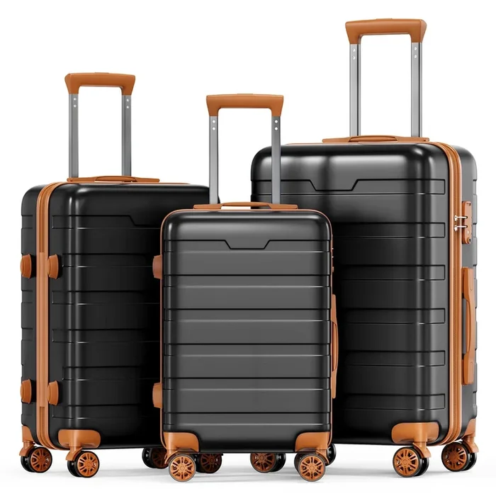 Vebreda 3 Piece Hardside Luggage Set with TSA Lock, 360 Spinner Wheels, Durable Lightweight Shell, Checked Suitcases (20in/24in/28in)