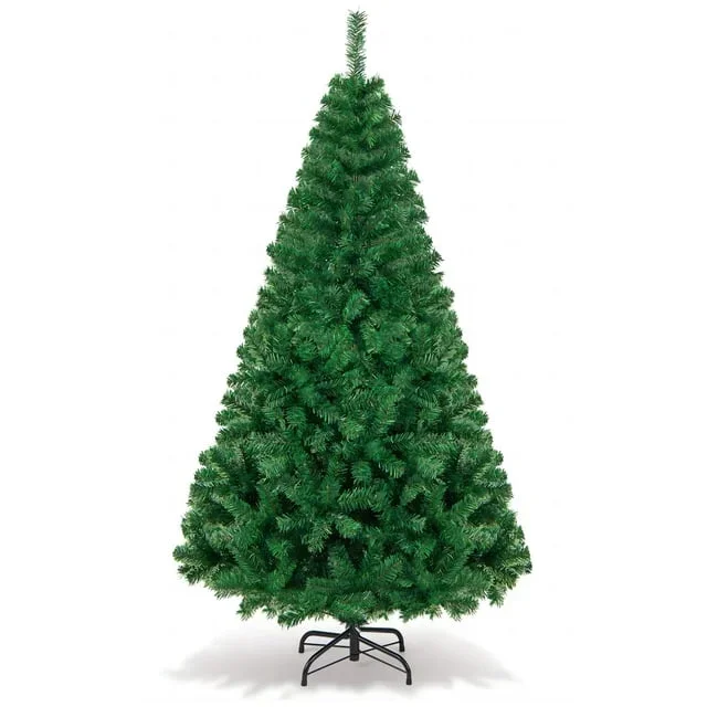 Vebreda 6ft Premium Christmas Tree, Pine Hinged Artificial Holiday Tree W/ 1000 Tips, Metal Base – Green