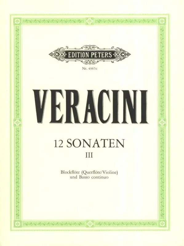 Veracini: 12 Recorder Sonatas – Volume 3 (Nos. 7-9)
