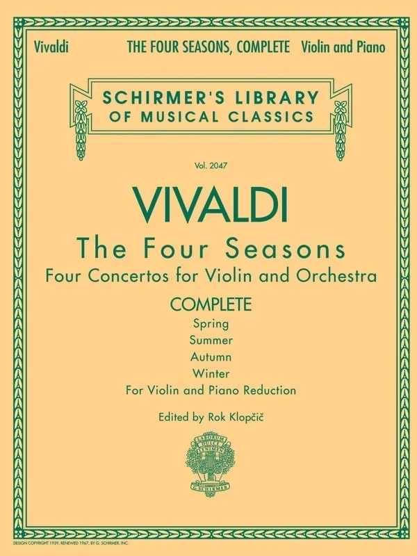 Vivaldi – 4 Seasons Complete Violin/Piano (Softcover Book)