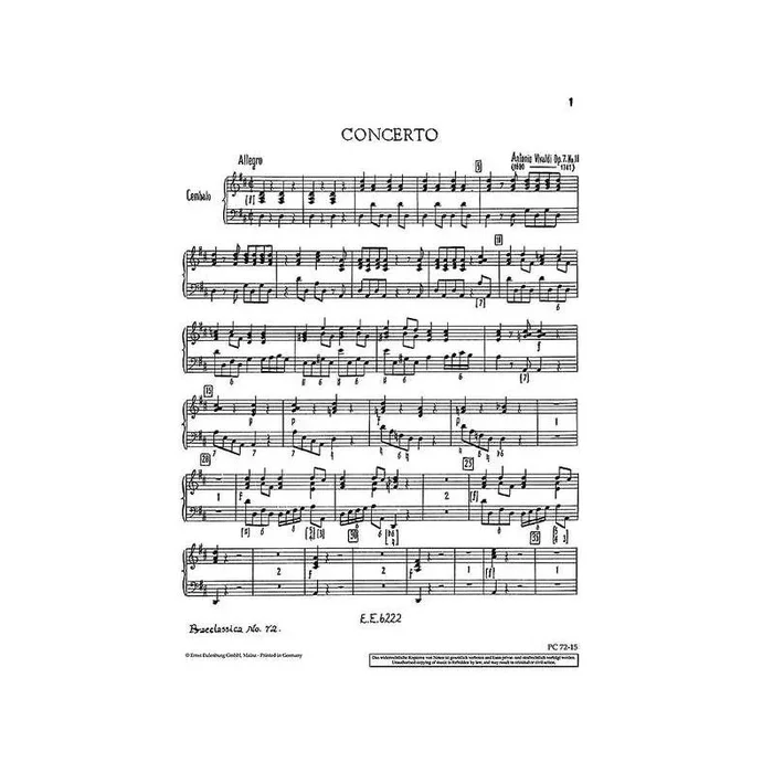 Vivaldi, Antonio – Concerto D Major op. 7/11 RV 208 / PV 151