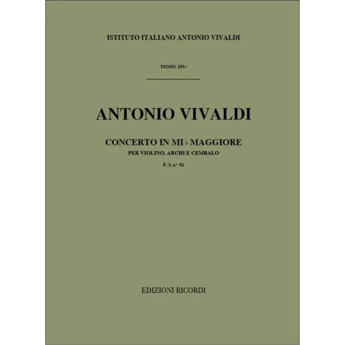 Vivaldi, Antonio – Concerto E-flat major RV 257 Violin-Strings and Bc