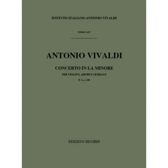 Vivaldi, Antonio – Concerto per Violino, Archi e BC: In La Min Rv 355