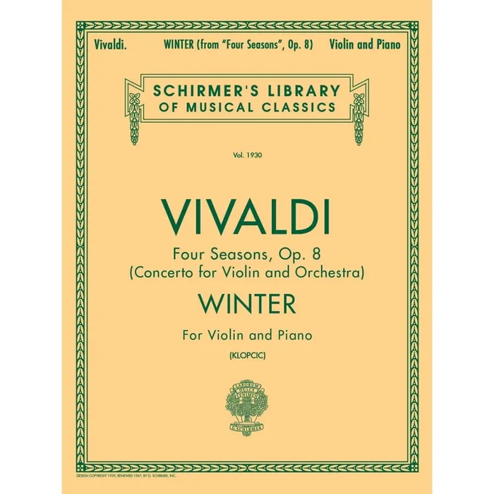 Vivaldi, Antonio – Schirmer Library of Classics Volume 1930
