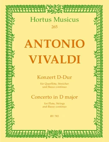Vivaldi : Concerto for Flute in D (RV783) (first edition). : Score & parts: (Barenreiter)