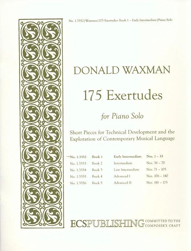 Waxman: 175 Exertudes – Book 1 (Early Intermediate)