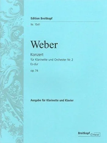 Weber : Concertino Eb Major Op.74/2: Clarinet & Piano (Breitkopf)