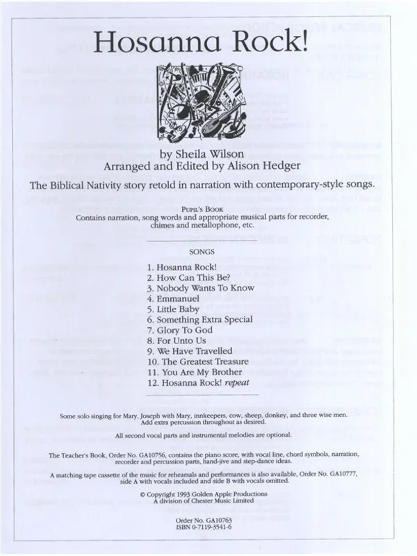 Wilson Hosanna Rock Pupils Book
