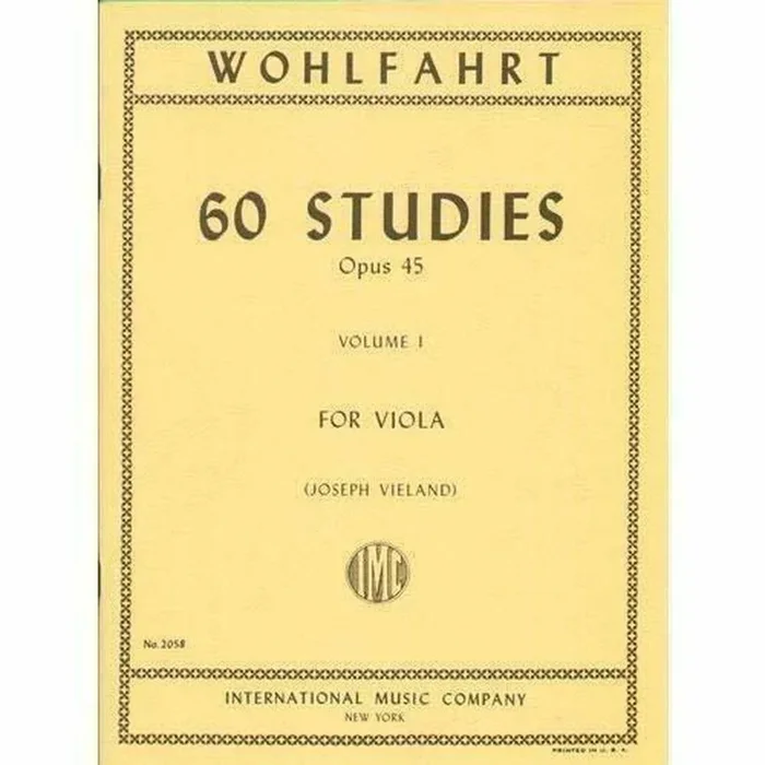 Wohlfahrt Franz 60 Studies, Op. 45: Volume 1 – Viola solo – by Joseph